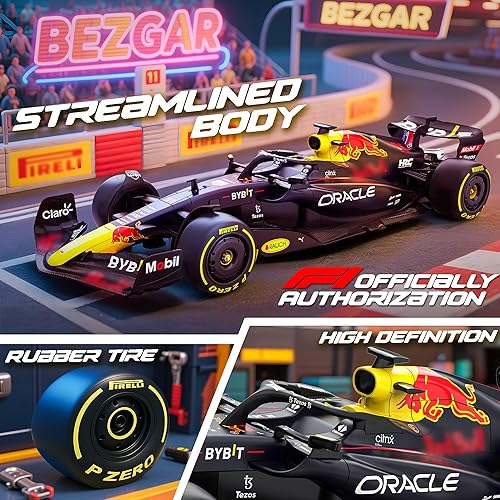 Miniatura 2 de BEZGAR Auto de control remoto F1 Vehículo de juguete Rb18 con licencia oficial 118, 2.4GHz Race F1 RC para niños, niñas y adultos, ideal para niños