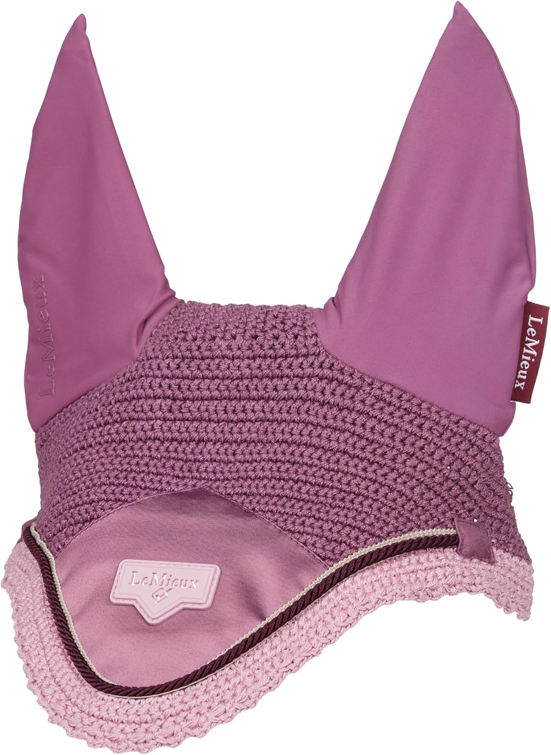 LeMieux Loire Horse Fly Hood - Lightweight Breathable Ears for Fly Protection - Neat Fit Under Bridle - Soft Stretch Elastane Ears - Mallow - Large