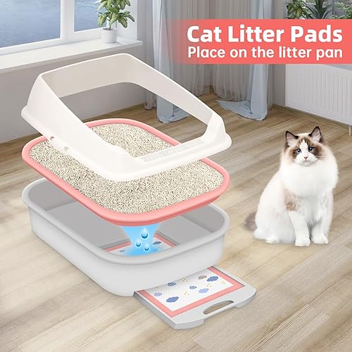 Miniatura 6 de 100 almohadillas desechables para arena para gatos de 17.7 x 13 pulgadas, para repuestos compatibles, para sistema de arena para gatos Tidy, 6 capas