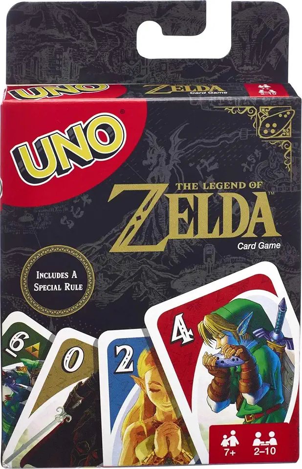 Mattel Games UNO The Legend of Zelda Card Game for Family Night with Themed Graphics &amp; Special Rule