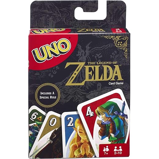 Mattel Games UNO the Legend of Zelda Card Game for Family Night with Graphics From the Legend of Zelda & Special Rule