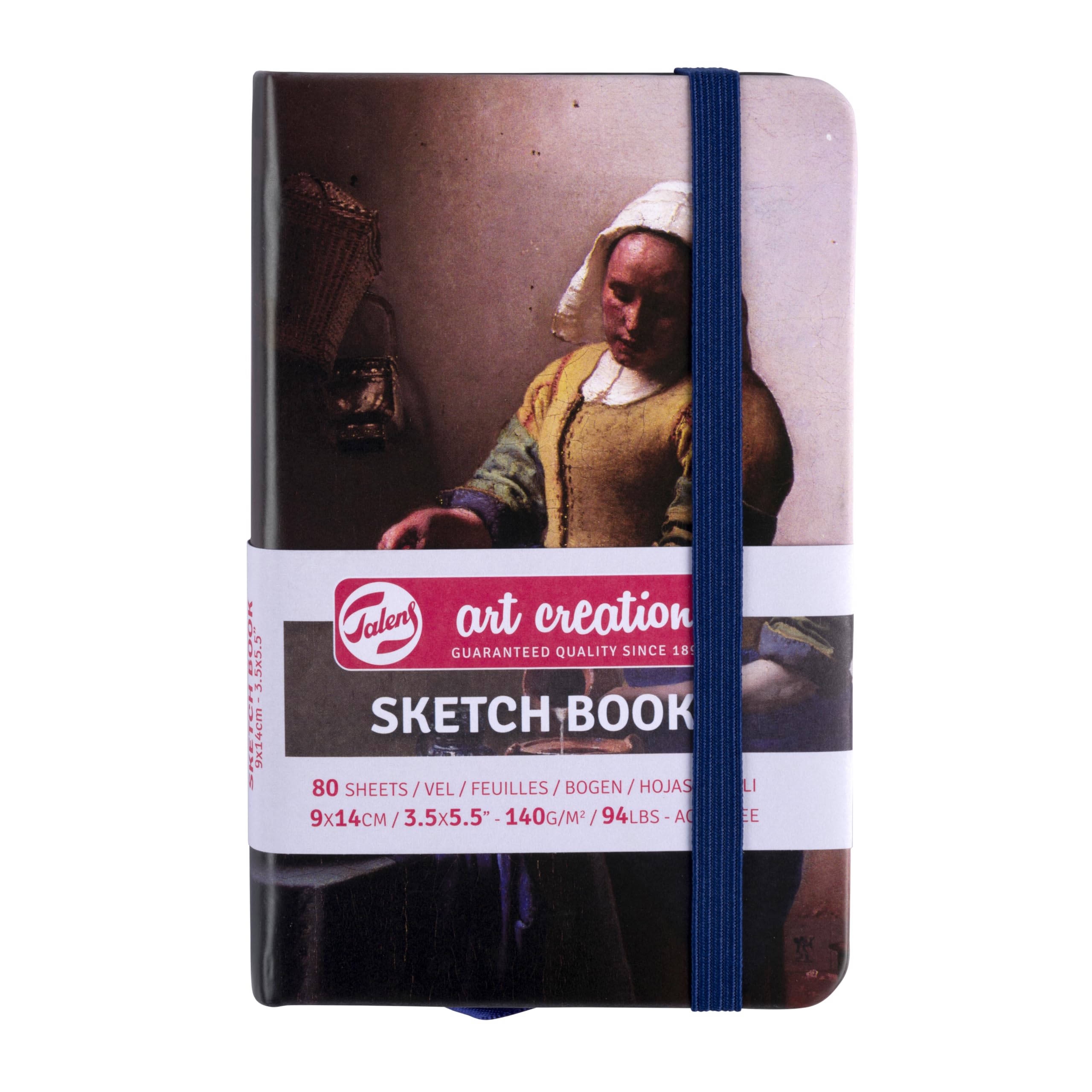 Talens Art Creation Sketchbook The Milkmaid | 9 x 14 cm, 140 g, 80 Sheets | Hardcover Sketchbook for Pencil, Pastel, Ink, Gouache