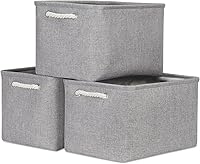 Vista 53 de Bidtakay Cestas de almacenamiento de tela con asas [paquete de 2] organizador de lona grande de 16 x 11.8 x 11.8 pulgadas, canastas altas plegables