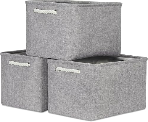 Miniatura 54 de Bidtakay Cestas de Almacenamiento Extra Grandes para Organizar 3 Paquetes de Contenedores de Almacenamiento de Ropa, Contenedores de Almacenamiento