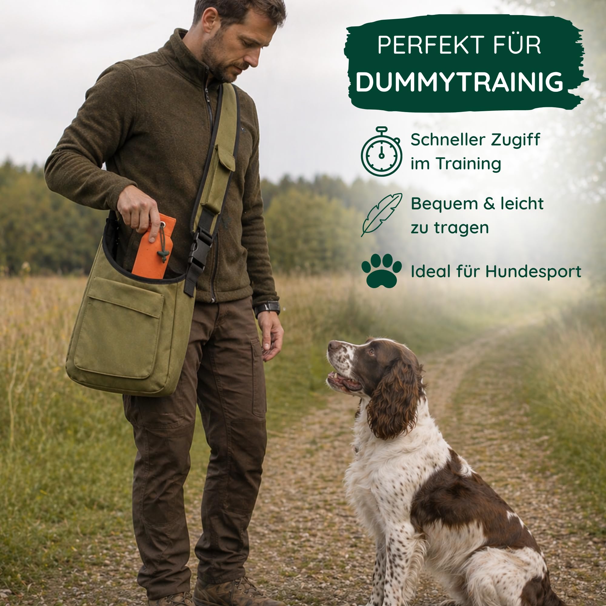 Romneys Dummytasche Sidemount inkl. 4 Standard-Dummies | Dummytasche Sidemount Standard-Dummy | Ideal für das Hundetraining (orange)
