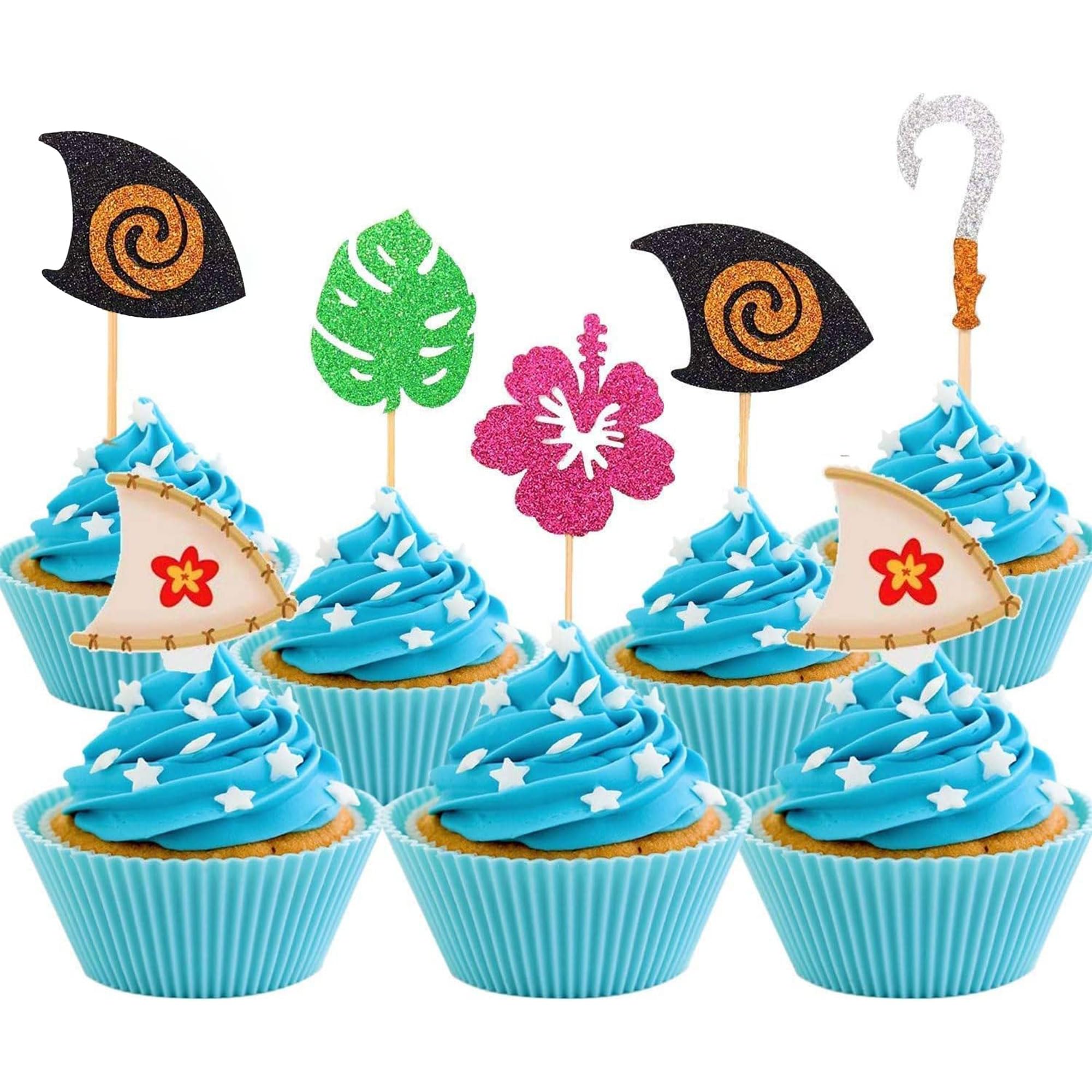 Honbay 24Pcs Cactus Cake Cupcake Toppers Food Fruit Picks Hawaiian Cacti Themed Party Supplies