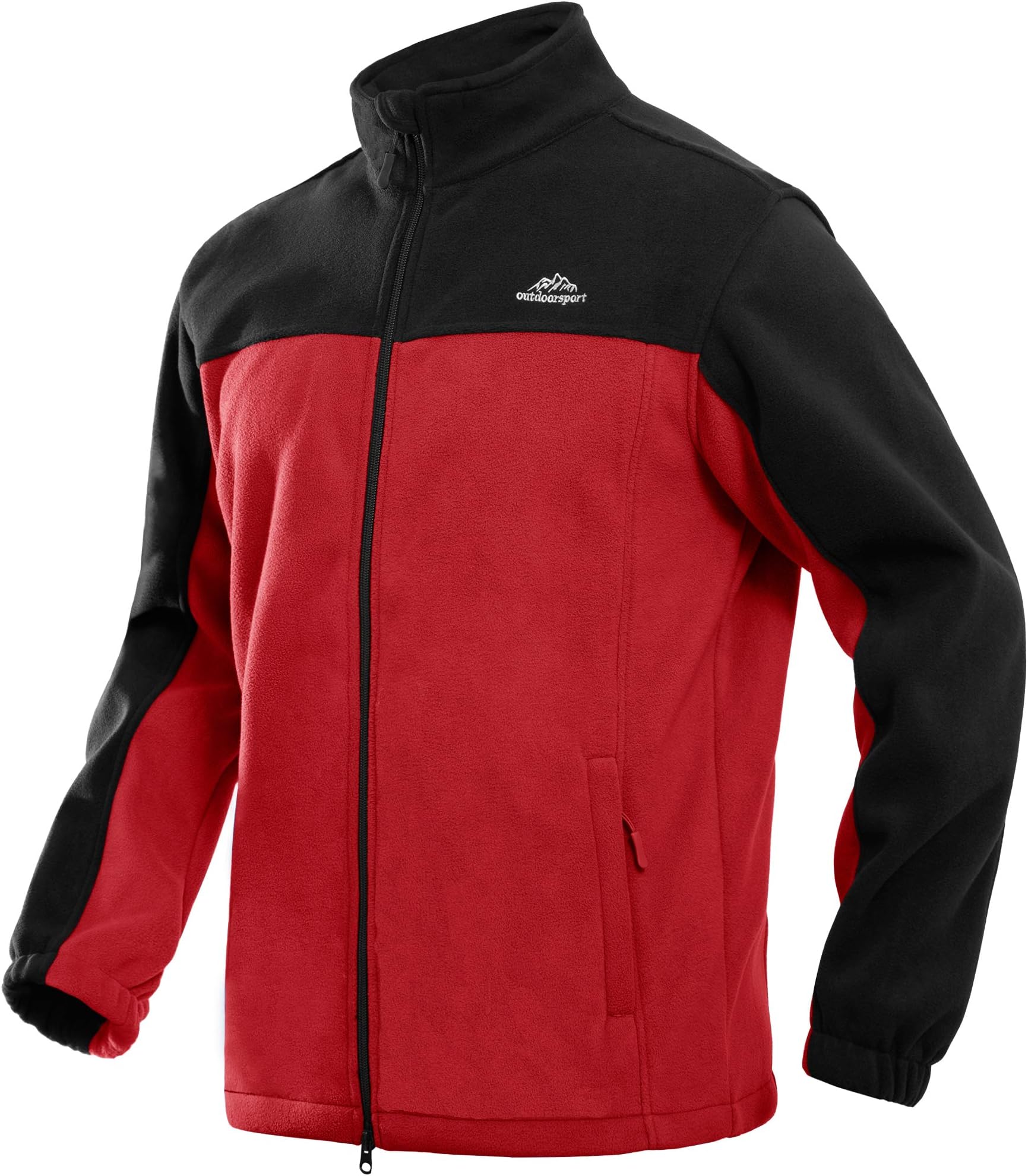 LacsinmoMen's Fleece Jacket Zip Up Warm Windbreaker Jacket Outdoor Hiking Sport Jacket with Zip Pocket