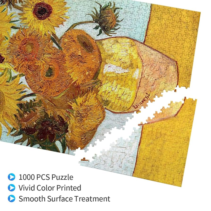 新品未使用【ゴッホ代表的な名画ひまわり】限定パズル1000ピース＆フレームセット 新品未使用【ゴッホ代表的な名画ひまわり】限定パズル1000ピース