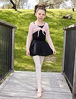 Vista 3 de Falda de ballet para niñas de 3 a 12 años de edad, brillante, sin cierre, de gasa, color rosa, negro, blanco, morado