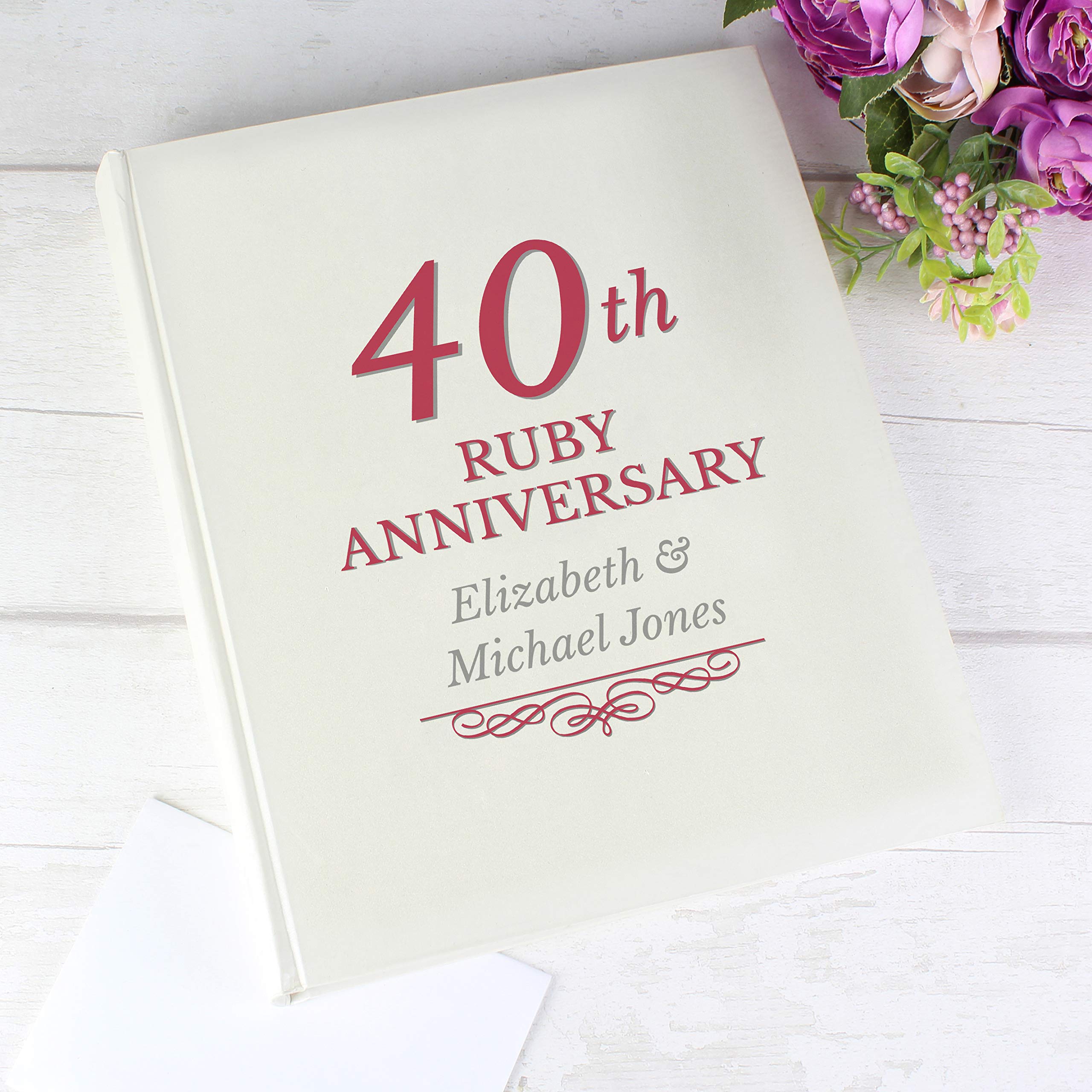 Personalise With A Gift 40Th Ruby Personalised Wedding Anniversary Traditional Photo Album Ruby (40Th Ruby)