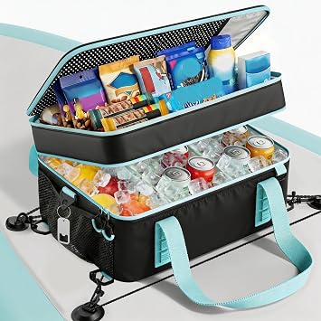 YEEGO DIRECT Paddle Board Cooler Waterproof, 40L Double Deck Insulated SUP Cooler Fits 40 Cans,Detachable Bottle Opener,Ice Chest & Cooler Seat, Water Sports Accessories for Kayaking Beach Camping