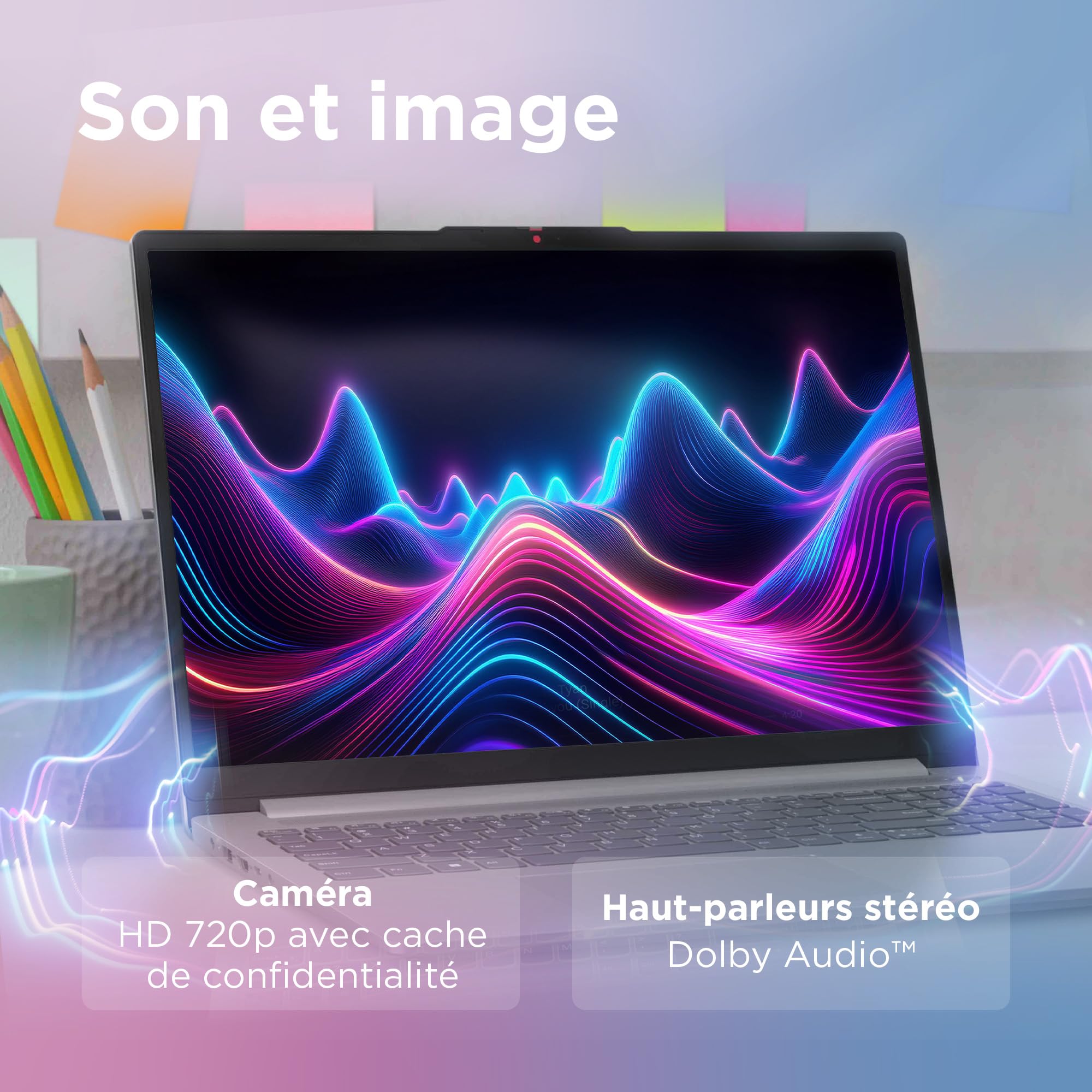 Lenovo IdeaPad Slim 3 15IAN8 - Ordinateur Portable 15.6'' FHD (Intel Celeron N100, RAM 4Go, UFS 3.1 128Go, Intel UHD Graphics, Windows 11 Home en Mode S) Clavier AZERTY Français - Gris