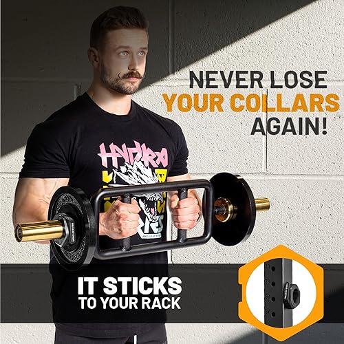 Miniatura 9 de Abrazaderas magnéticas de barra de pesas campanas de acero Abrazaderas de barra de peso de alta calidad  Clips de barra de liberación rápida,