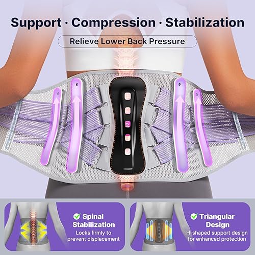 Miniatura 2 de Fit Geno Soporte de espalda para mujeres con dolor de espalda baja soporte lumbar ajustable para aliviar el dolor - Cinturón transpirable para mayor