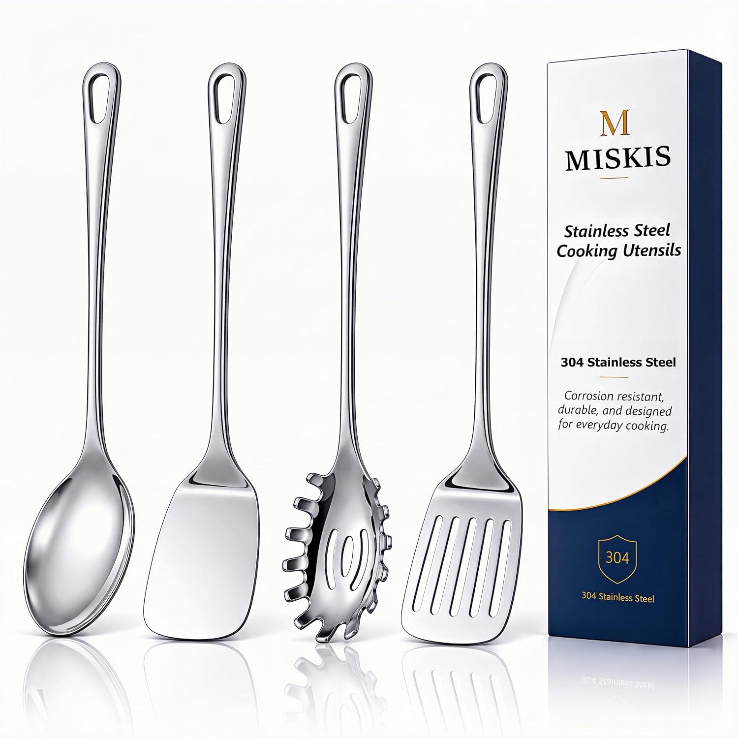 304 Stainless Steel Cooking Utensils Set, Stainless Steel Spatula & Spoon