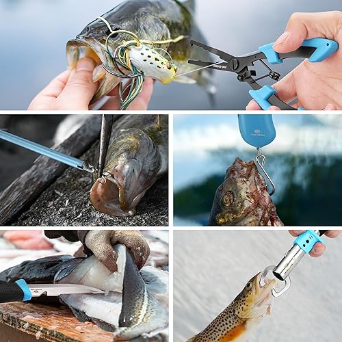 Miniatura 8 de Mossy Oak Kit de Herramientas de Pesca - Alicates de Pesca, Sujetador de Labios de Pescado, Removedor de Anzuelos de Pesca Multifuncional con Funda
