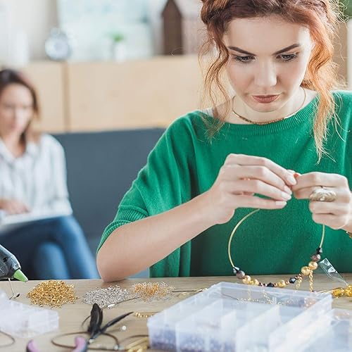 Miniatura 3 de Juego de 300 piezas de joyería de aleación de mosquetones con anillos de salto abiertos, gancho giratorio, cierre de pinza de langosta, cierre de