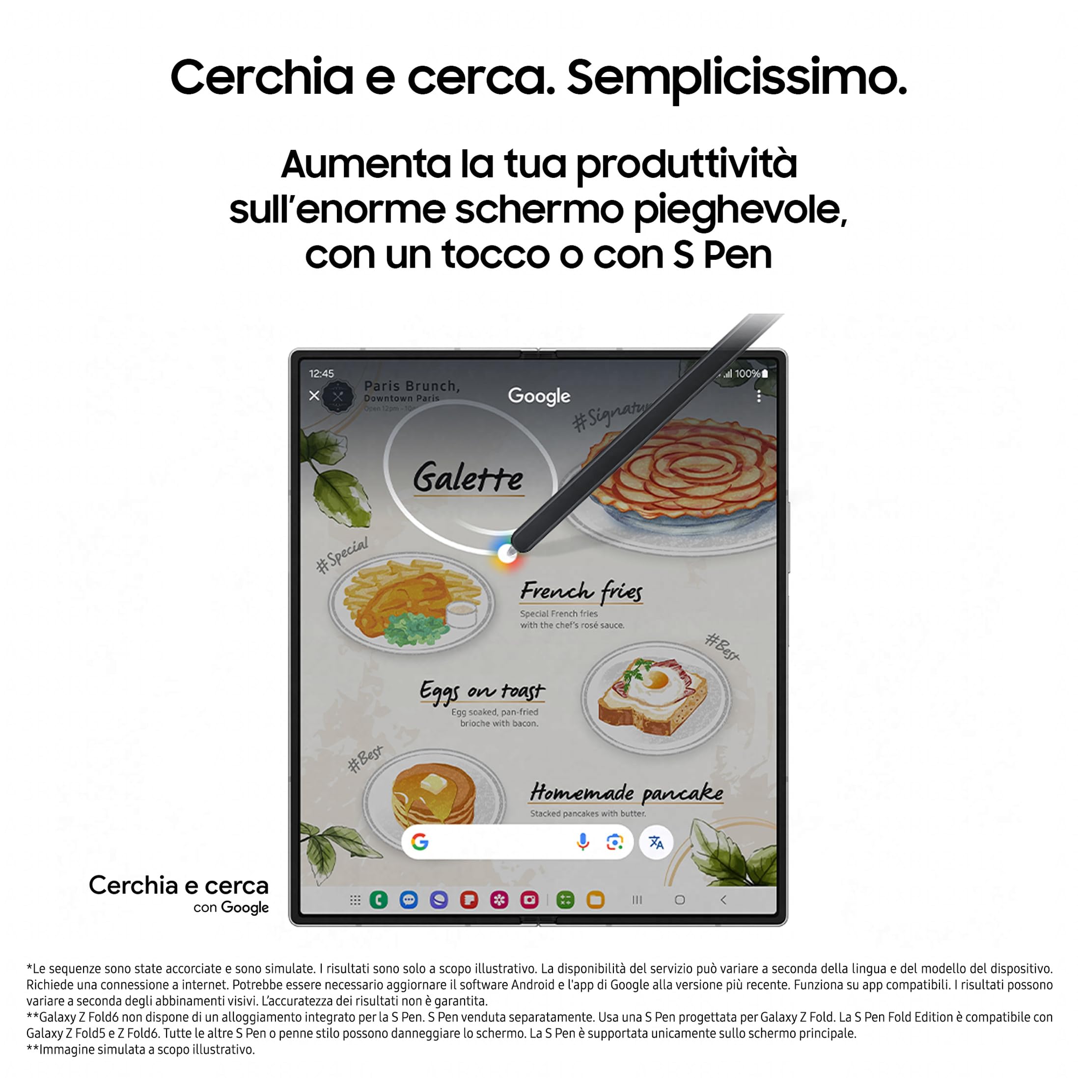 Samsung Galaxy Z Fold6 Smartphone AI pieghevole, Caricatore Incluso, RAM 12GB, 256GB, Dual SIM, Display 6,3"/7,6" Dynamic AMOLED 2X, Batteria a lunga durata, Silver Shadow 2024 [Versione italiana]