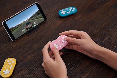 Miniatura 4 de Nargos 8Bitdo Zero 2 Bluetooth Llavero Mini Controlador para Nintendo Switch, Windows, Android y macOS (Edición Rosa)