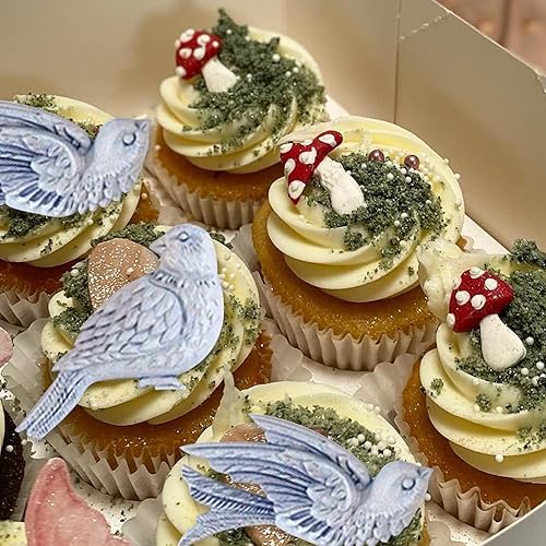 Miniatura 5 de Treehouse - Molde de silicona para jardín, moldes de chocolate de hadas, hongos, pájaros, golondrinas, dulces, para decoración de pasteles,