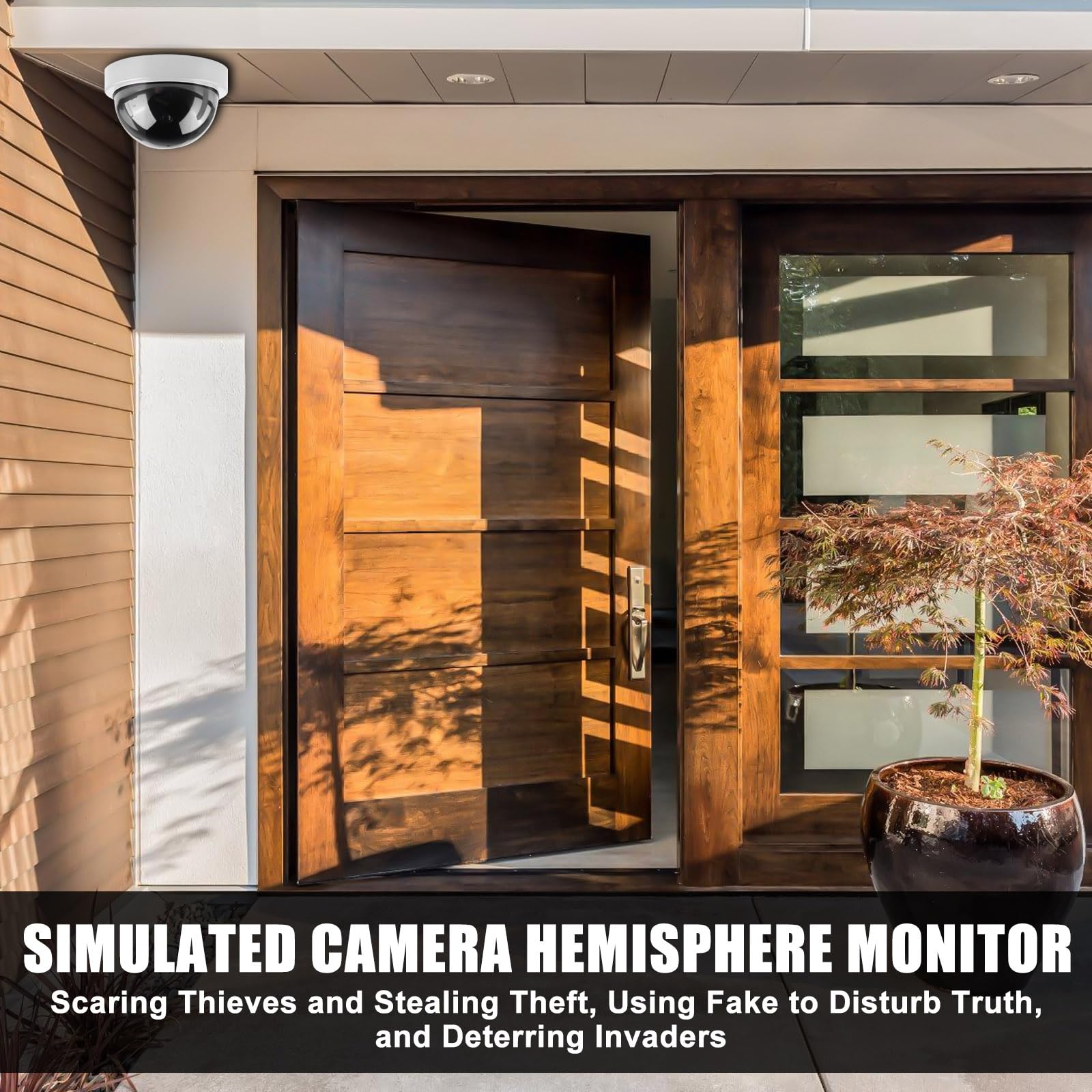 Fausse Caméra De Surveillance Factice Avec Lumière LED Rouge Clignotante Réaliste Réglable Sans