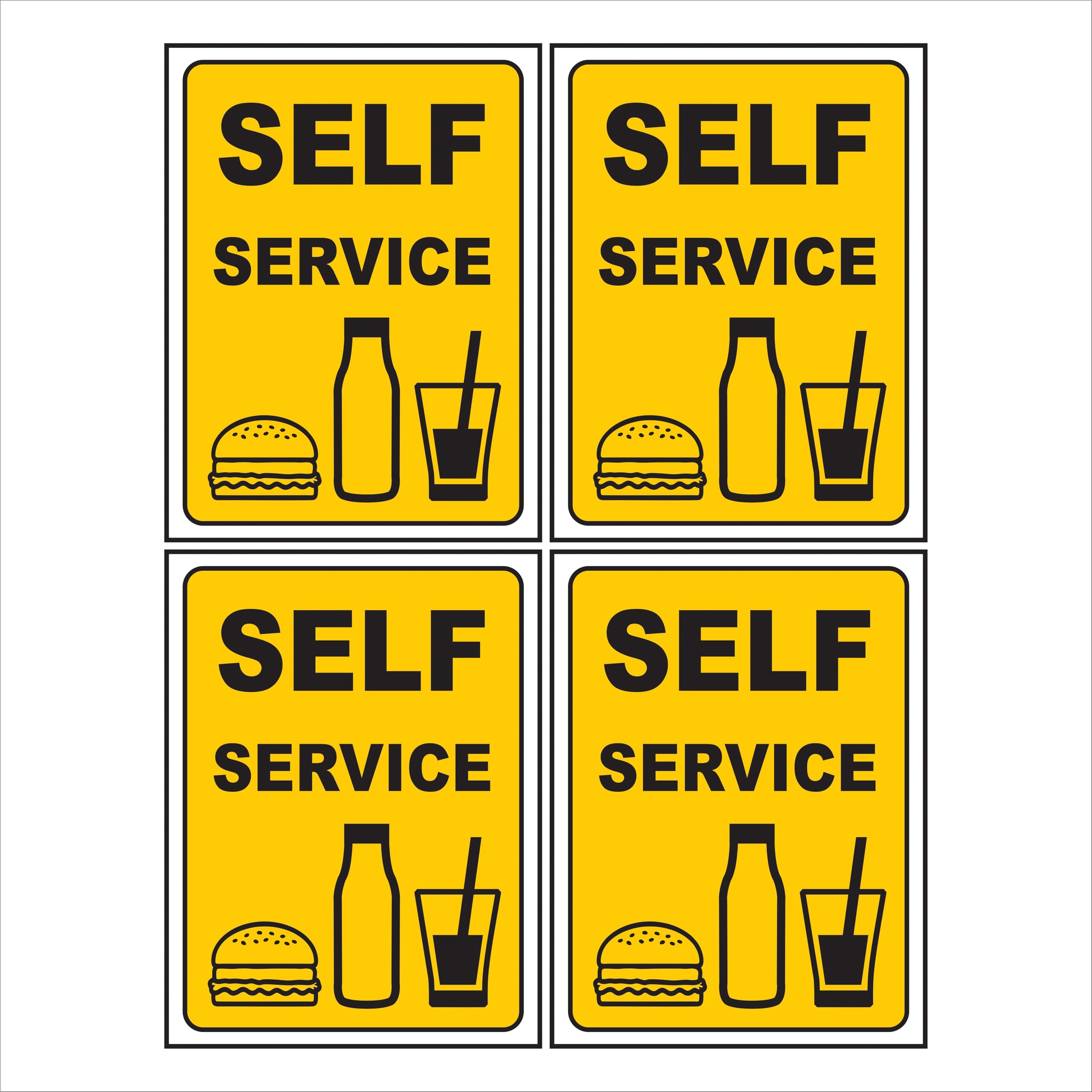 Anchartgallery Self Service Sign Sticker, (7.55 x 5.65 inch) Vinyl