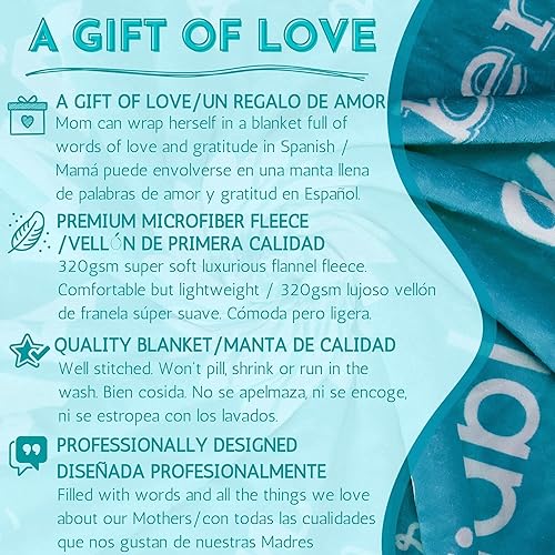 Miniatura 7 de FILO ESTILO Paquete de forro polar Abuela y SpanishMom dos mantas de forro polar de calidad de 11.29 ozm para Abuela y SpanishMom, ambas en color