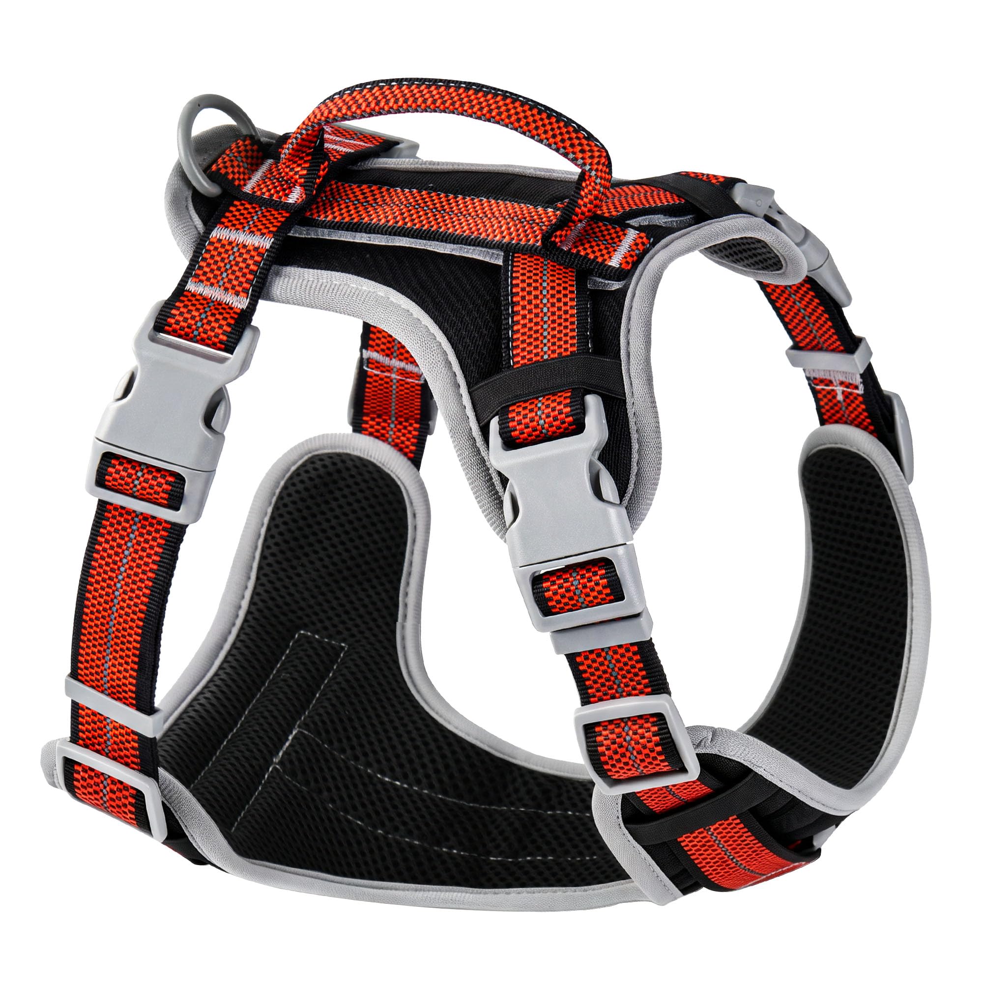 No Pull Harness, Detachable Dog Harness, 2-in-1, Comfy Red | L