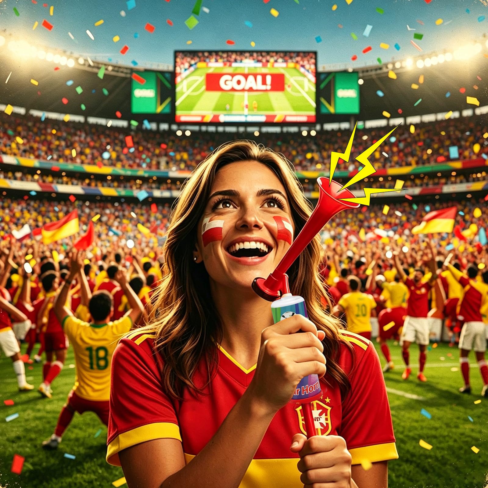 Trompette Supporter 120 dB 4 Pièces Corne de Brume Portable Coupe du Monde 2026