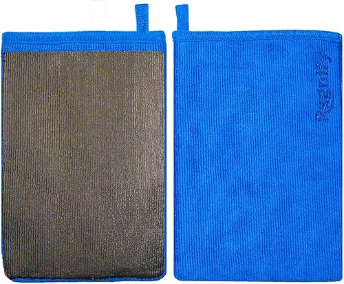 Paquete de 2 manoplas de arcilla para detalles automáticos de grado medio para eliminación impecable de microcontaminantes en la superficie (azul)