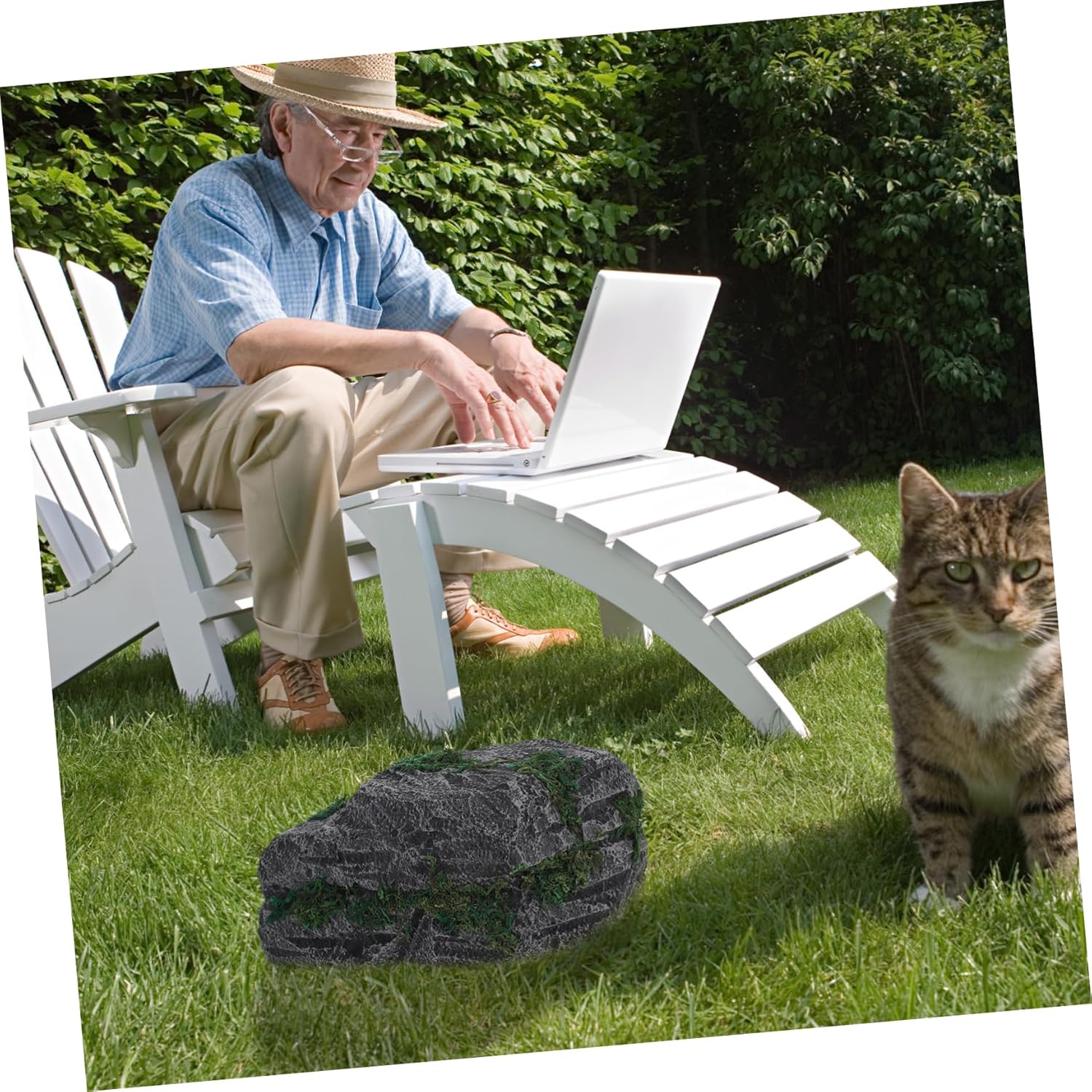 HEALLILY Foam Simulation Fake Stone Artificial Rock Cover for Garden Landscape Boulders Decorative Stone Props