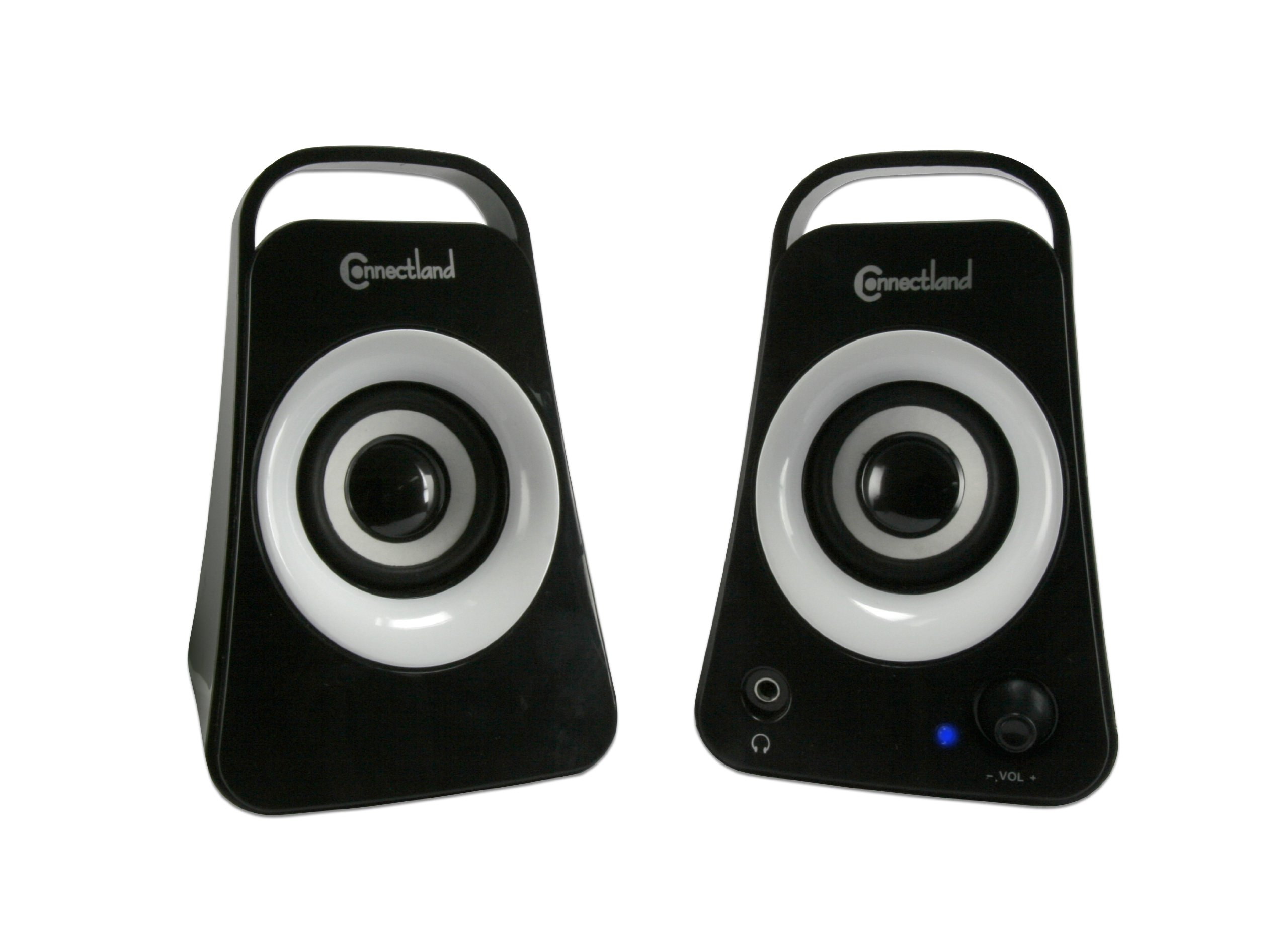 Syba USB Powered Sereo Sesktop Speakers with Headphone Jack Piano Black Finish (CL-SPK20115)