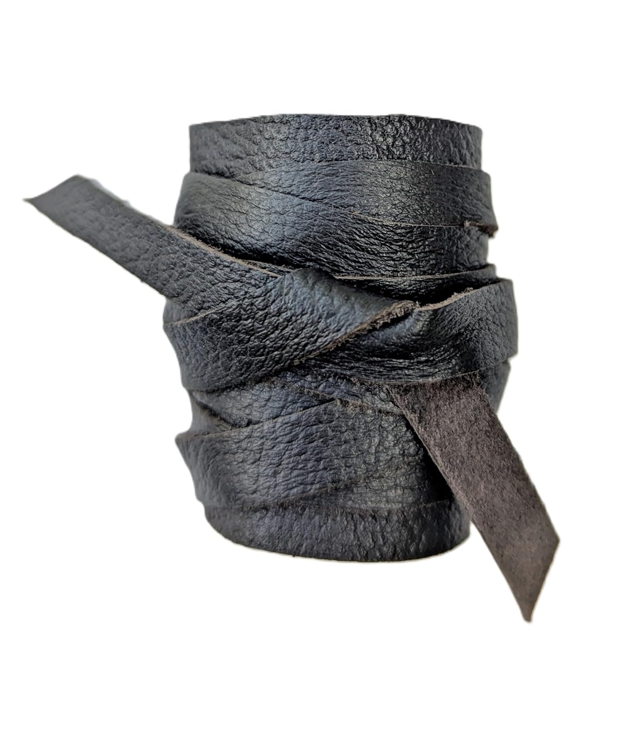 Handmade Leather Hair Wrap, Ponytail Holder, Hair Tie, Men's Viking, Warrior Style