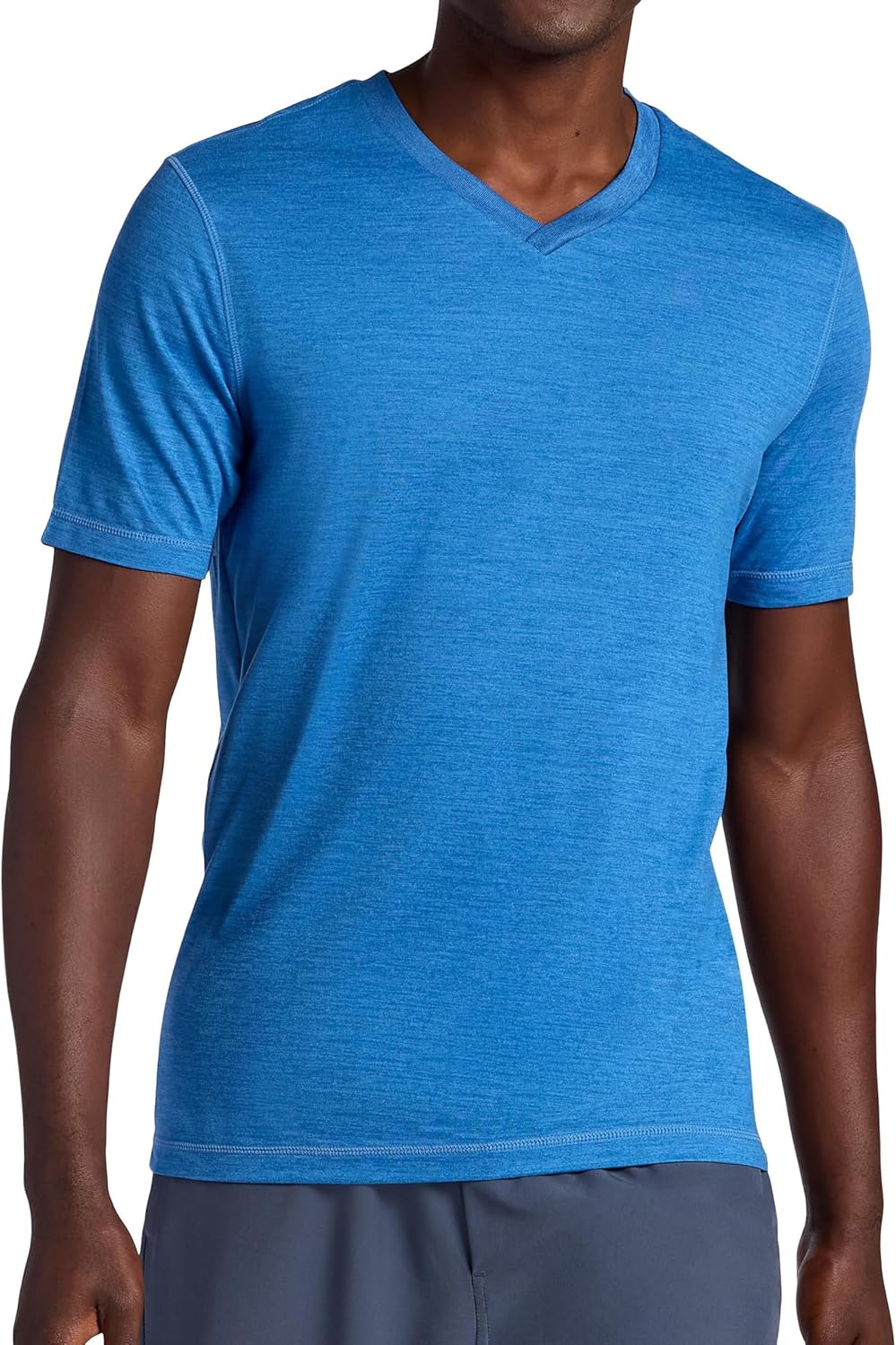 Gaiam Mens Everyday Basic V-Neck Top, Standard Fit, Stretch Midweight Material