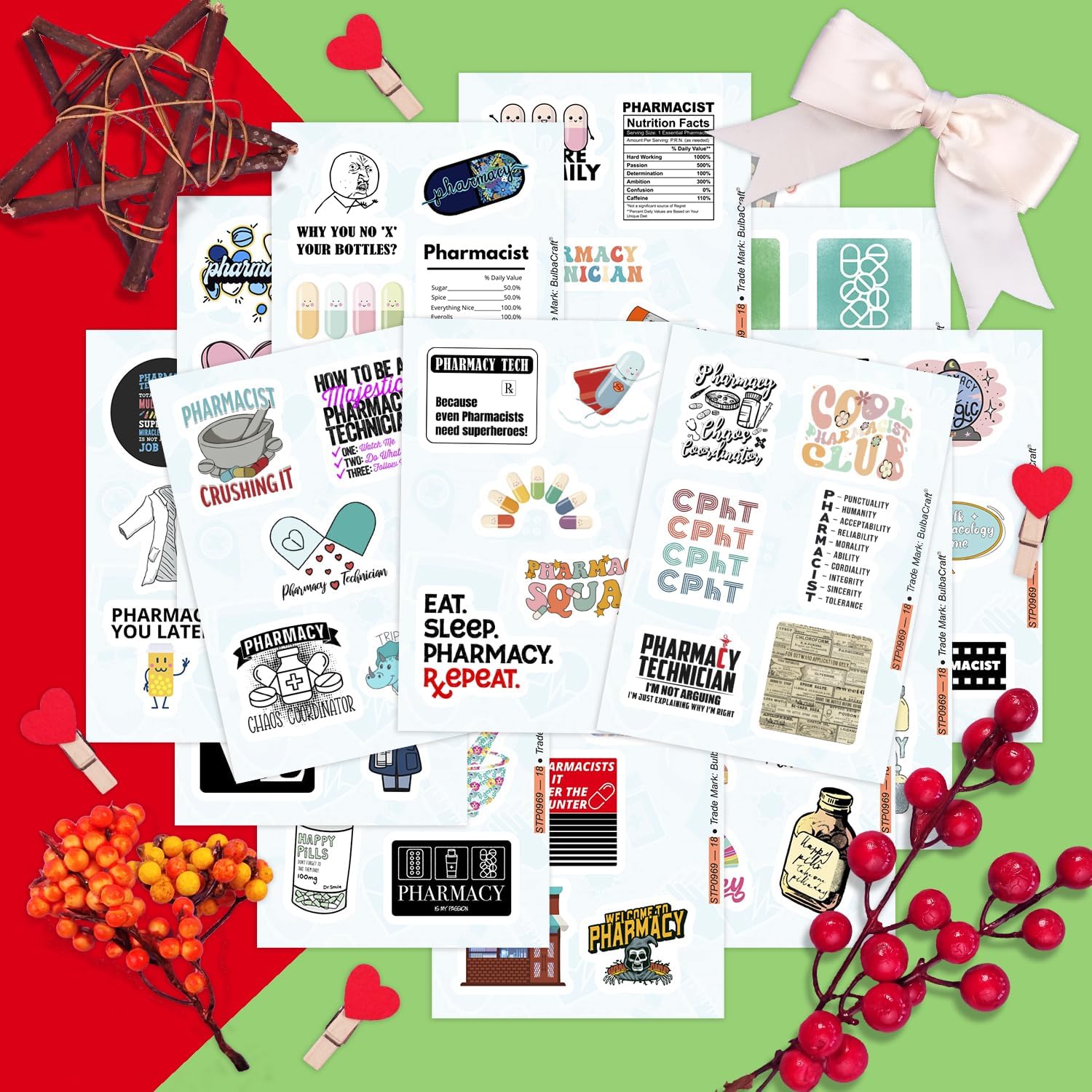 100Pcs Funny Pharmacist Stickers, Pharmacy Technician Stickers for Water Bottle & Laptop - Pharmacy Technician Accessories, Pharmacist Gifts, Gifts for Women & Men image 5