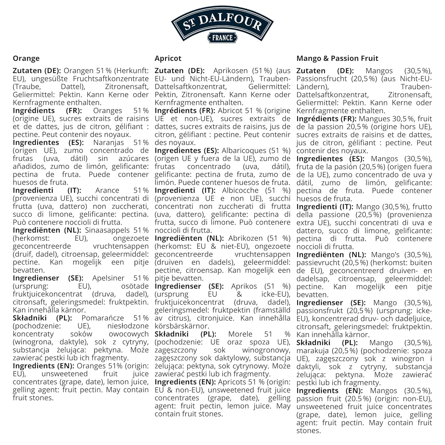 St. Dalfour Coffret Confiture – Édition Emily in Paris – 100% fruits, sans sucre ajouté, sans gluten – 3x284g (Abricot/Orange/Mangue-Passion) - 2