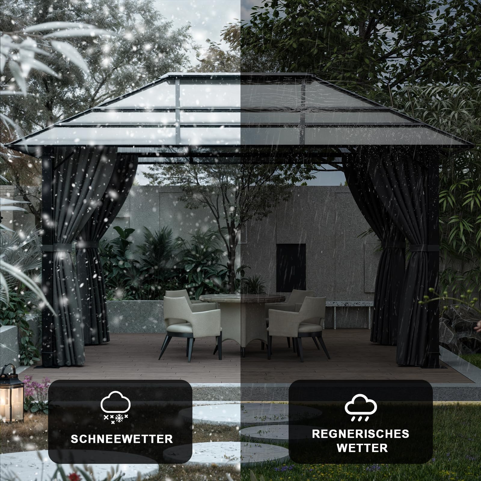 3x3 Pavillon Abdeckung - Wasserdicht & UV-Schutz 50+