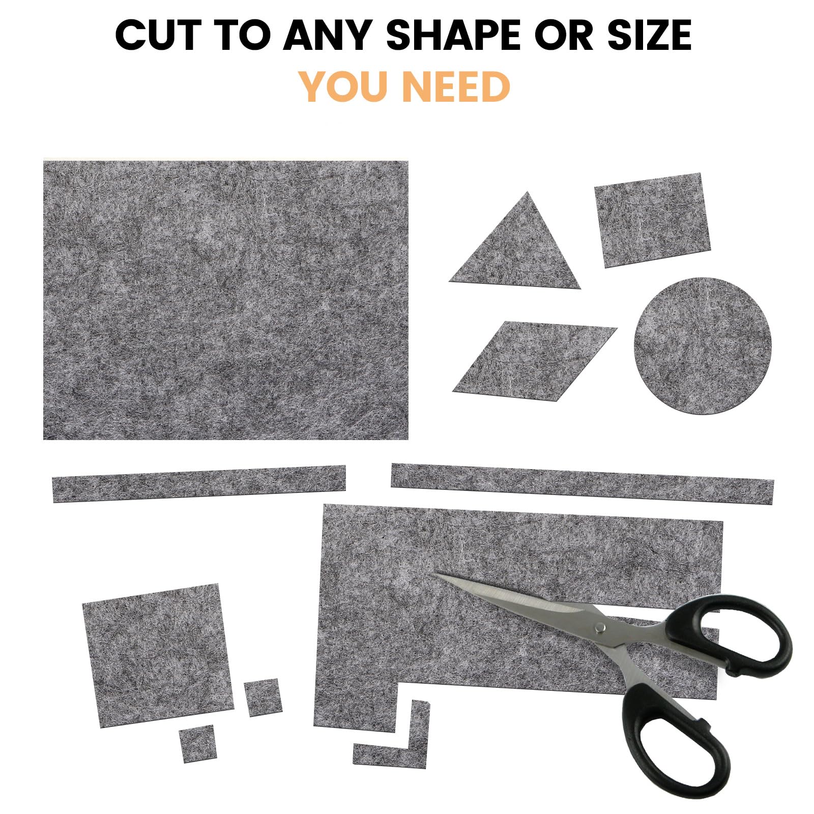 Feltro extra forte autoadesivo 5 mm – Set di 4 feltrini per mobili 20 x 16 cm – Protezione antigraffio – Grigio scuro