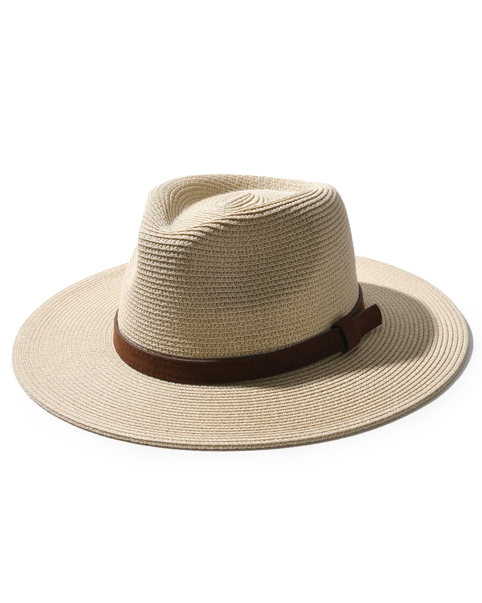 FURTALK Unisex Panama Hat Wide Brim Sun Hat for Men and Women Summer Hat UV Protection Beach Hat Adjustable Straw Hat