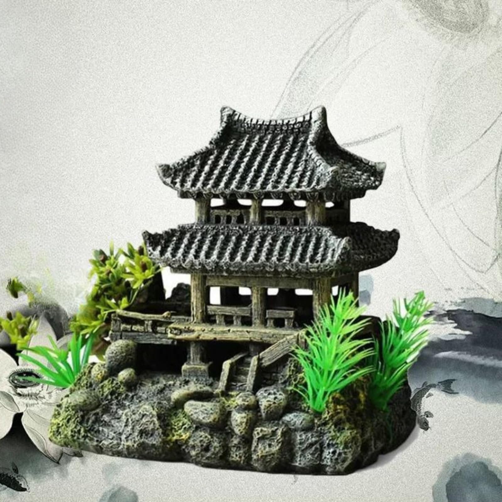 Aquascaping Rockery - Decoración para acuario, 20 cm, decoración de resina para paisajismo