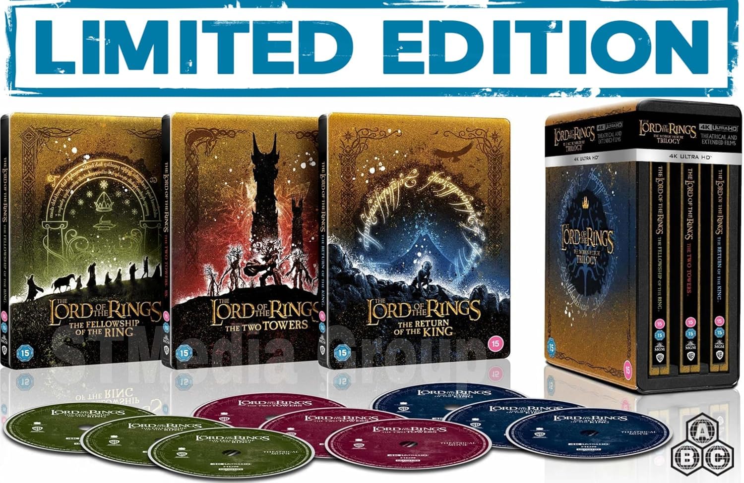 Middle Earth Complete Steelbook Collection (The Lord of the Rings + The Hobbit: The Motion Picture Trilogy) - 15-Disc Box Set / Limited Collectior's Edition [4K UHD] [Region Free]