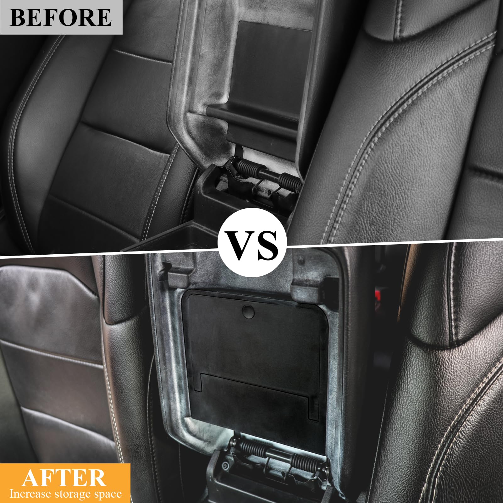 JHD-TOGO Center Console Organizer One-Touch Hidden Storage Console Box Compatible with Jeep Wrangler JL JT 4XE 2018-2024 Jeep Accessories 2/4 Door Black Trim