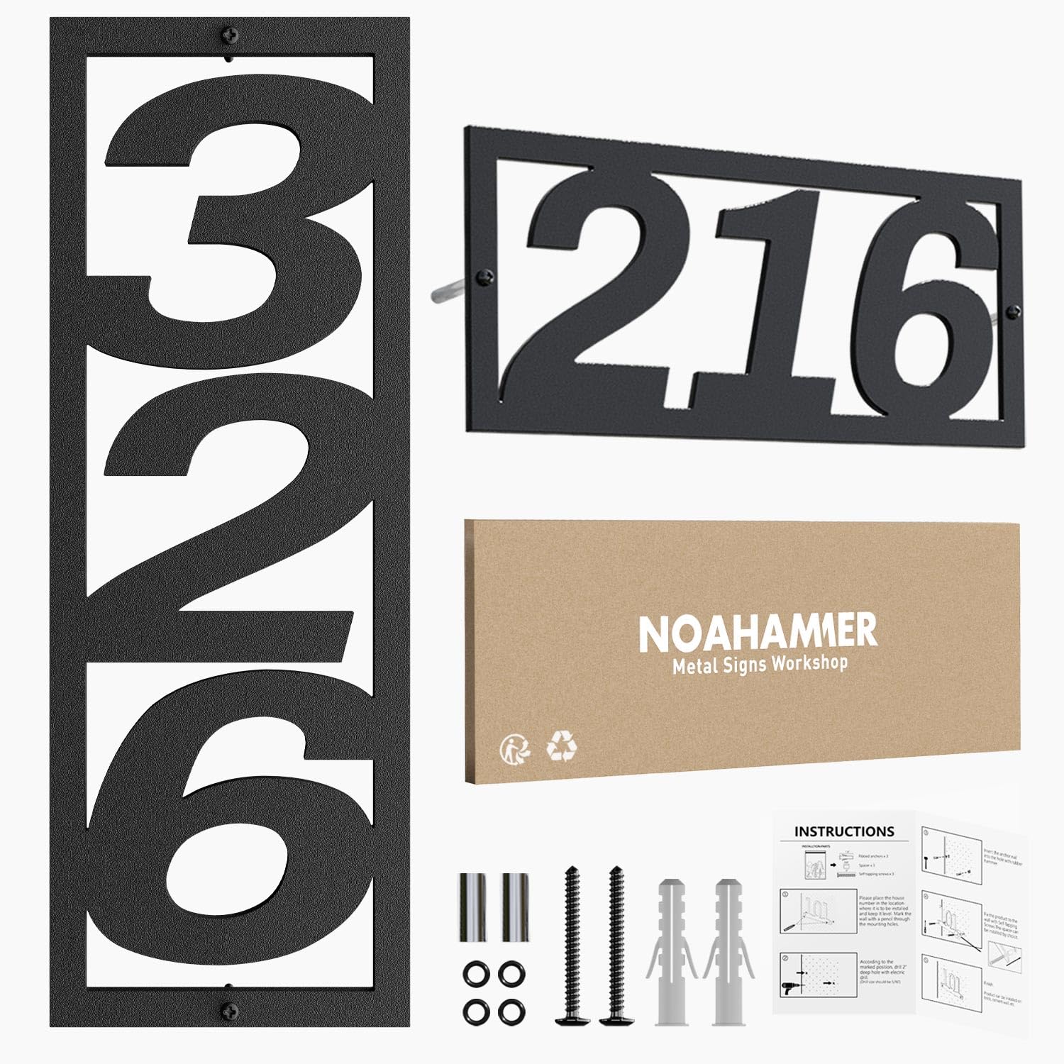 Amazon.com: House Number Sign for Outside,Personalized Metal