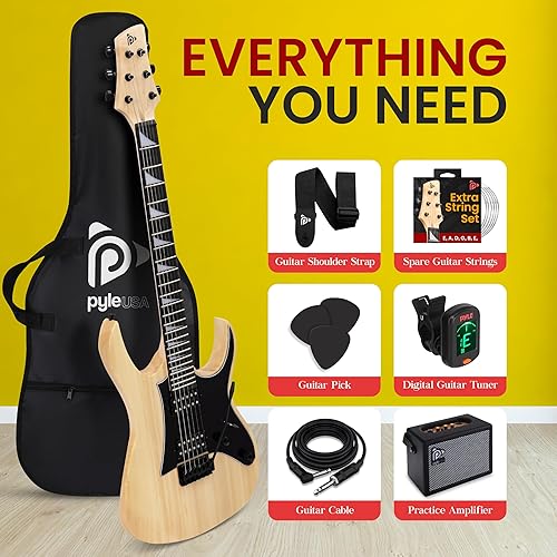 Miniatura 7 de Pyle Prog Rock EG Series - Guitarra eléctrica con kit de amplificador, tamaño completo de 39 pulgadas con pastillas Humbucker duales, cuello de
