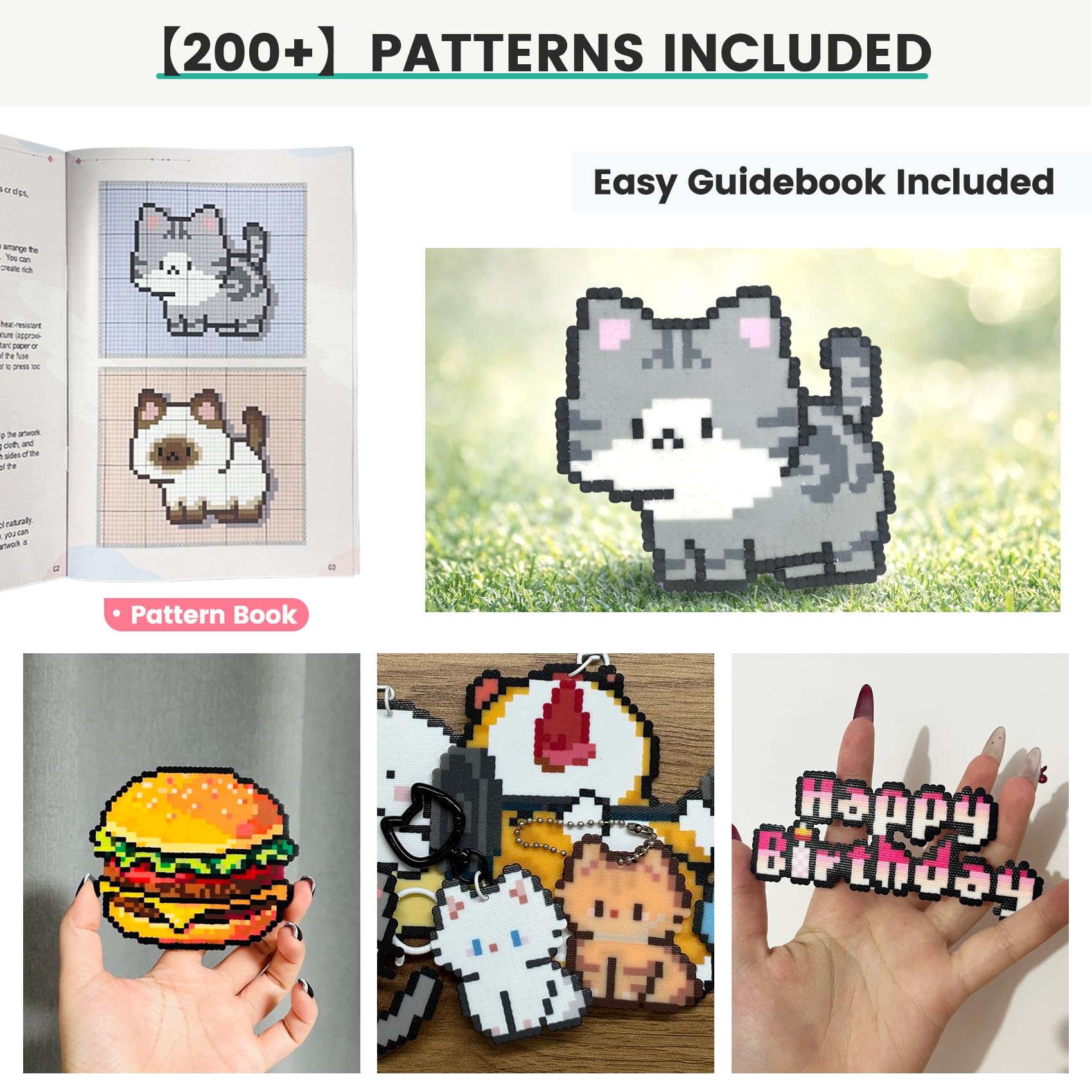 TXGSDXS Kit de Cuentas para Planchar 62000 Piezas 2,6 mm, 120 Colores – Cuentas Fusibles con Tableros, Patrones, Papel de Planchar, Pinzas y Accesorios, Manualidades DIY y Arte Creativo