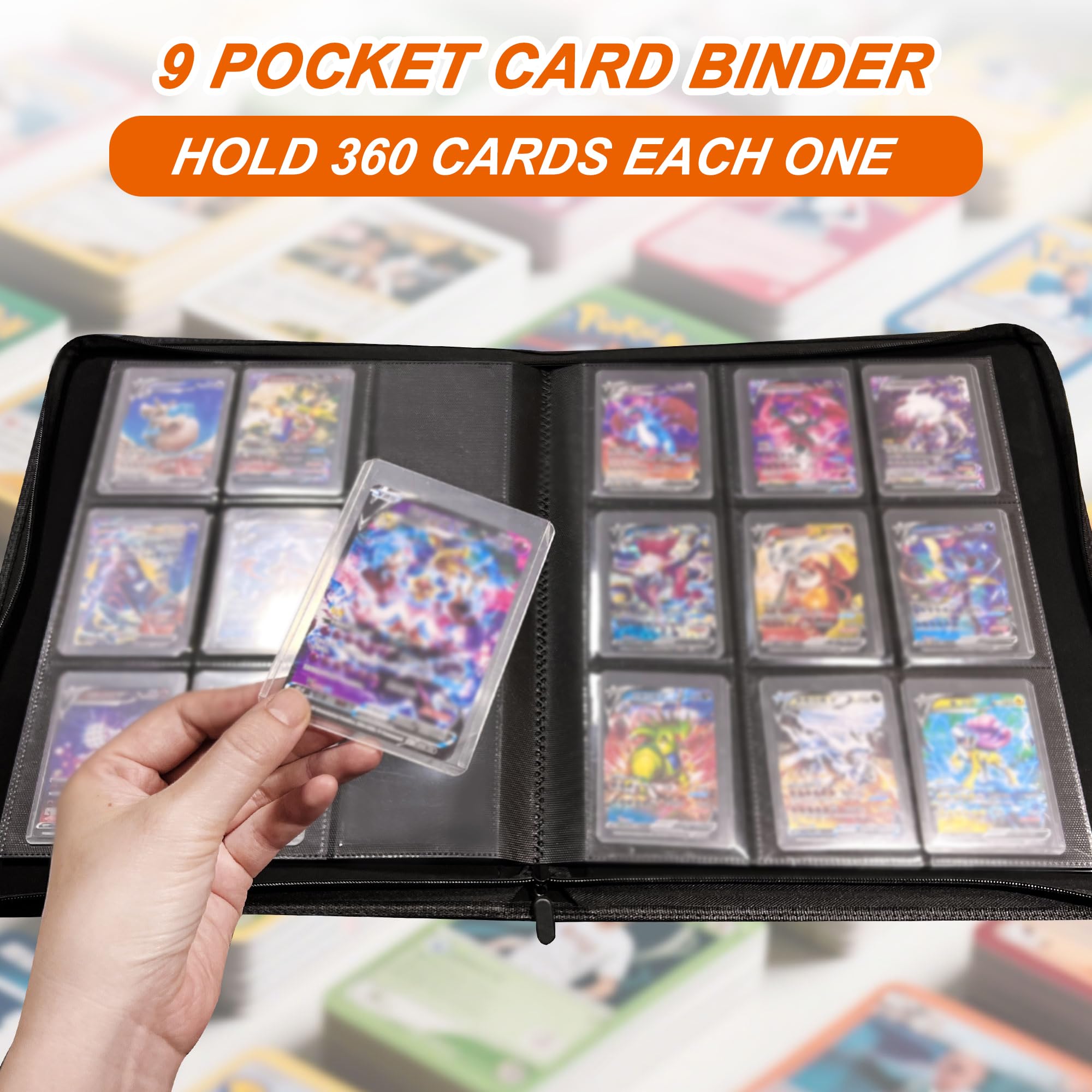 TopLoader - Carpeta de 9 bolsillos, capacidad para 288 tarjetas de 3 x 4 pulgadas, carpeta de colección de tarjetas, álbum de tarjetas coleccionables para MTG, TCG, tarjetas de juego (Classic-01)