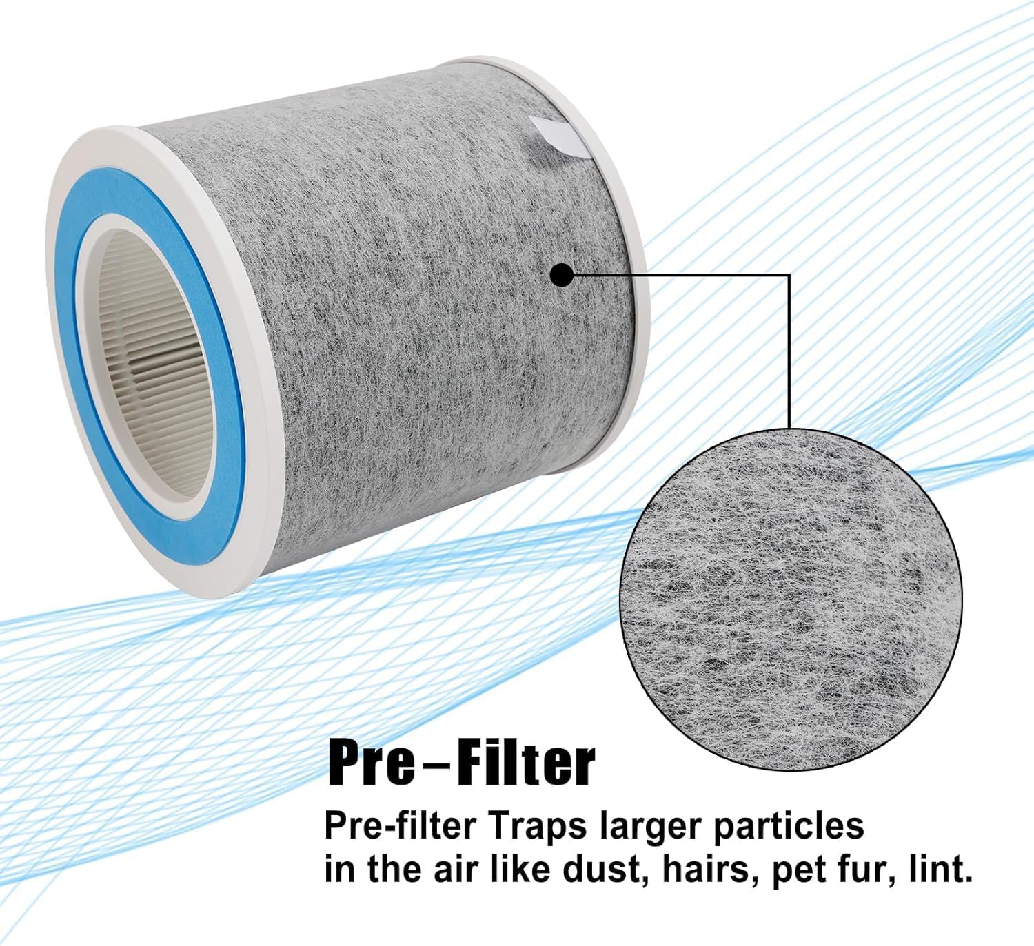 HP102 True HEPA Replacement Filter Compatible with Shark Air Purifier HP100, HP102, HC450, HC451, HC452, HC455, Compares to Part # HE1FKBAS and HE1FKPET, 2 Pack