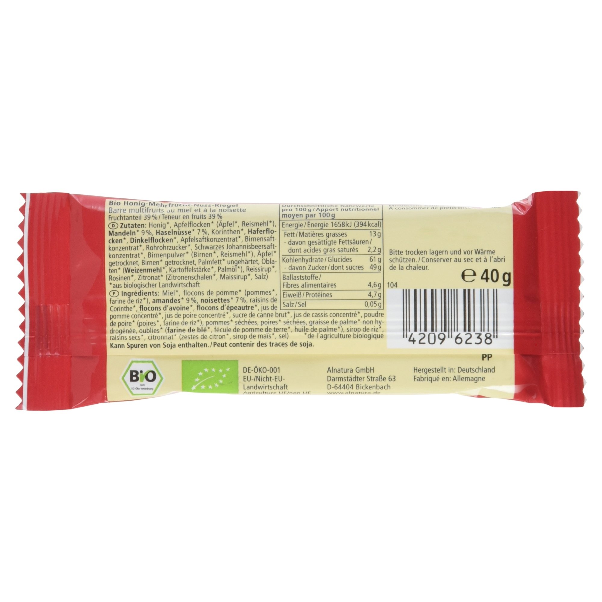 Alnatura Bio Obstsalat-Riegel, 16er Pack (16 x 40 g)