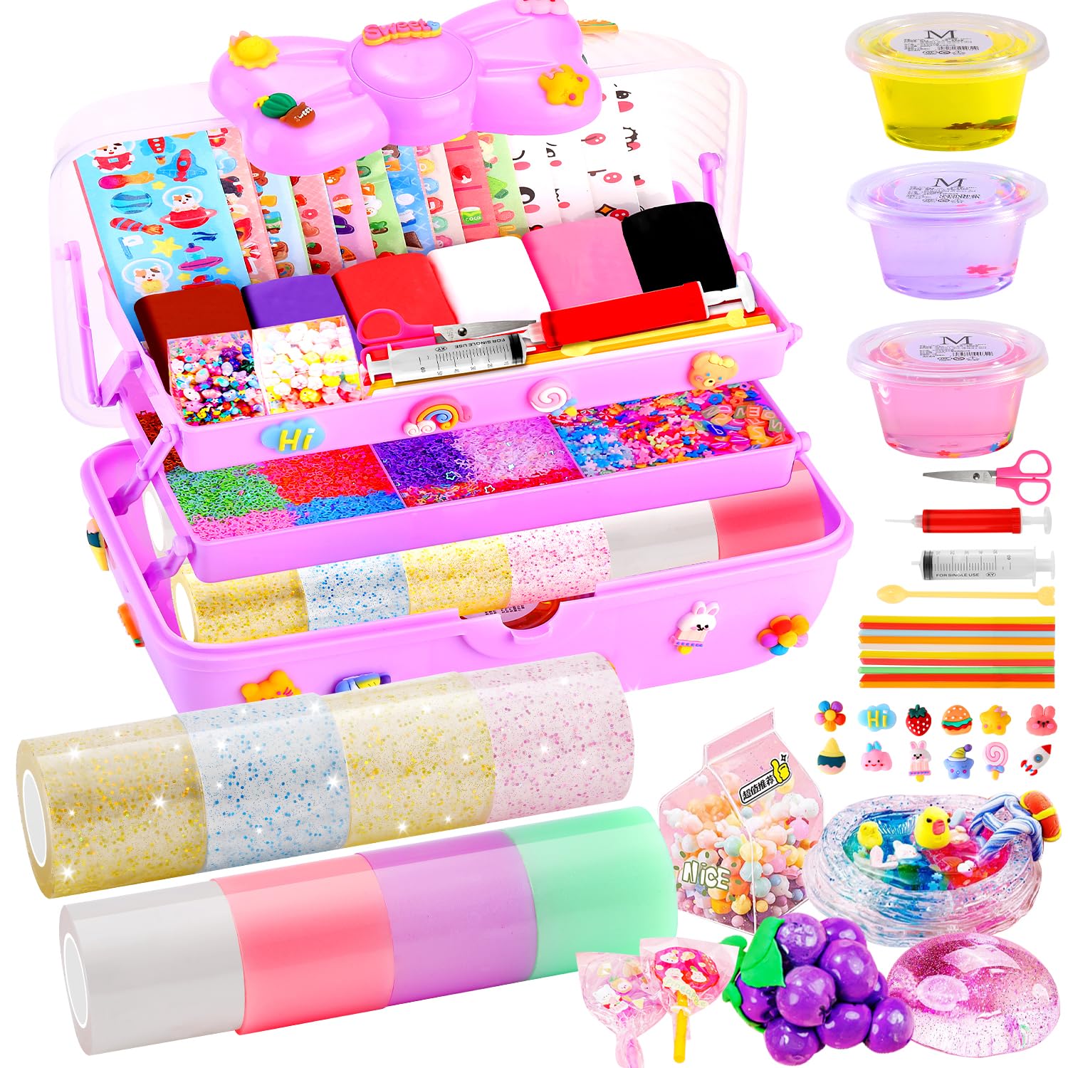 8 Rolls Nano Tape Bubble Kit for Kids, Nano Tape Squishy Maker Kit with Instruction, Girl Boy Christmas Birthday Gifts Suitable for 4, 5, 6, 7 Years Old