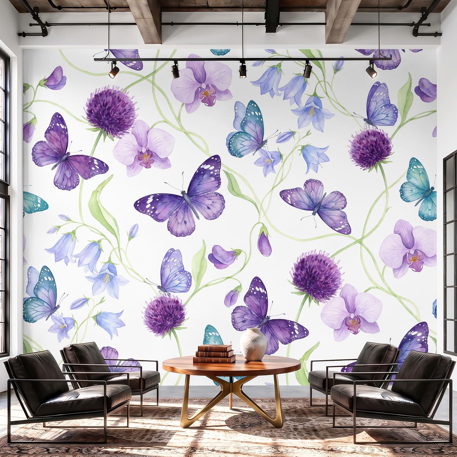 Papier Peint Panoramique Aquarellee Romantique 250 x 175 cm Poster